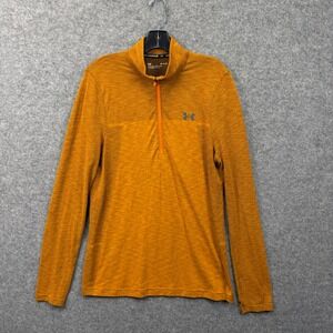 Under Armour Vanish Seamless Quarter Zip Mens Medium Orange Space‎ Dye Pullover